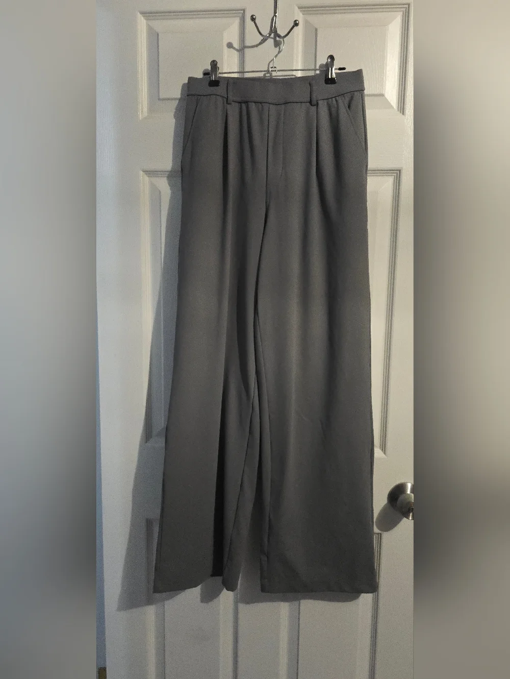 Halara Flex DayStretch High Waisted Wide Leg Work Pants In Silent Storm M-tall - Picture 5 of 10